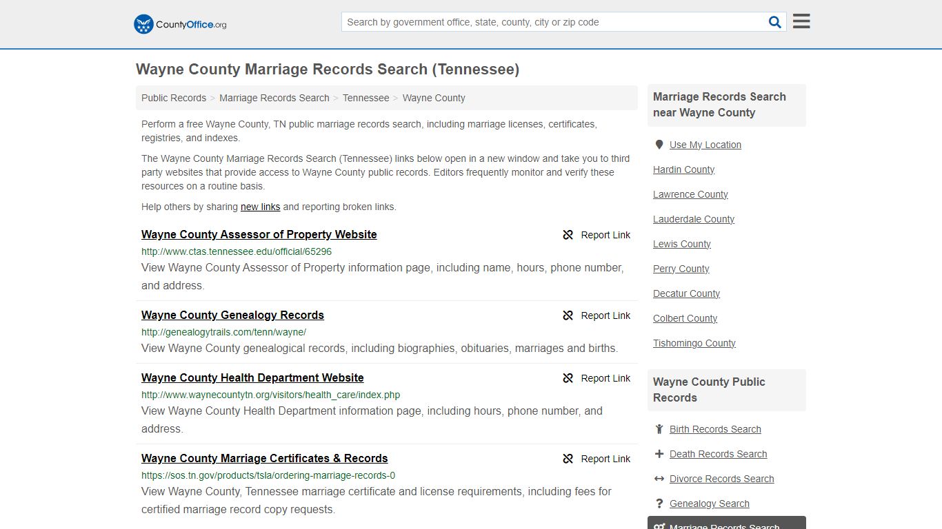 Marriage Records Search - Wayne County, TN (Marriage Licenses ...